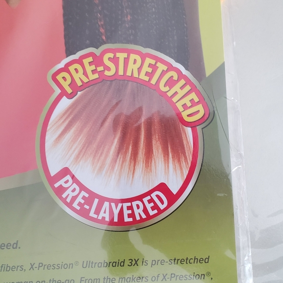 : prestretched 52" xpresstion rasta braiding hair ice red yellow gold green - Picture 6 of 8